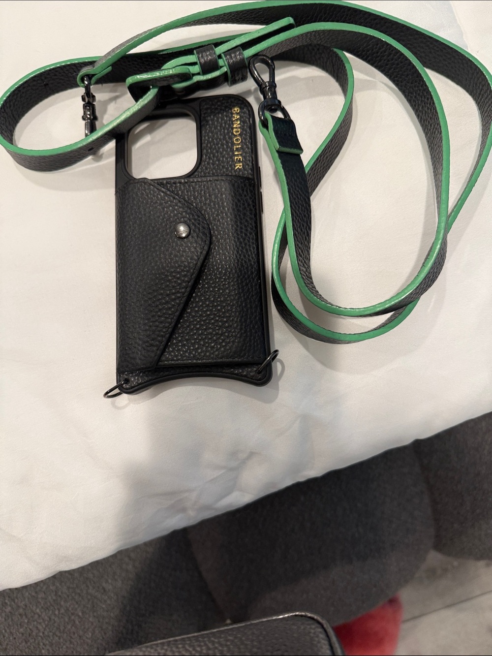 Bandolier Black and Gold iPhone 14 Pro Leather Case